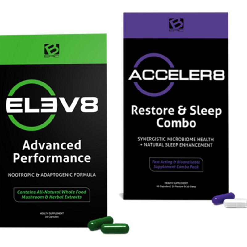 Bepic, acceler8, accelerate, sleep, restore, elev8, NutriNRG ...